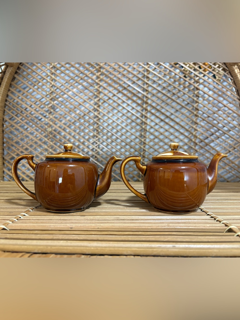 Vintage Brown Marble Glaze Single Serve Teapots - Picture 5 of 5